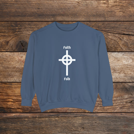 Faith and Folk Long Celtic Cross Crewneck Sweatshirt