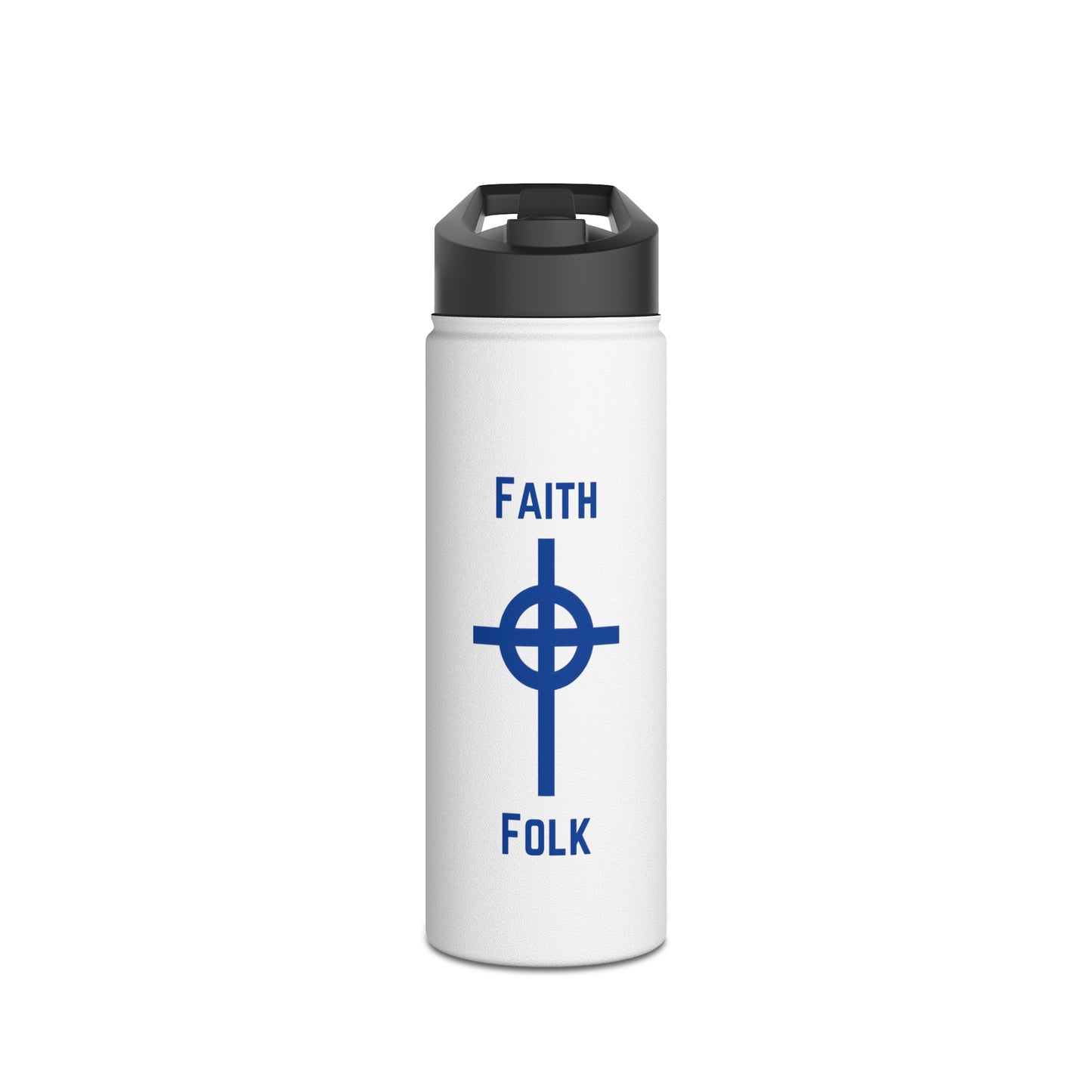 Faith and Folk Stainless Steel Water Bottle, Standard Lid