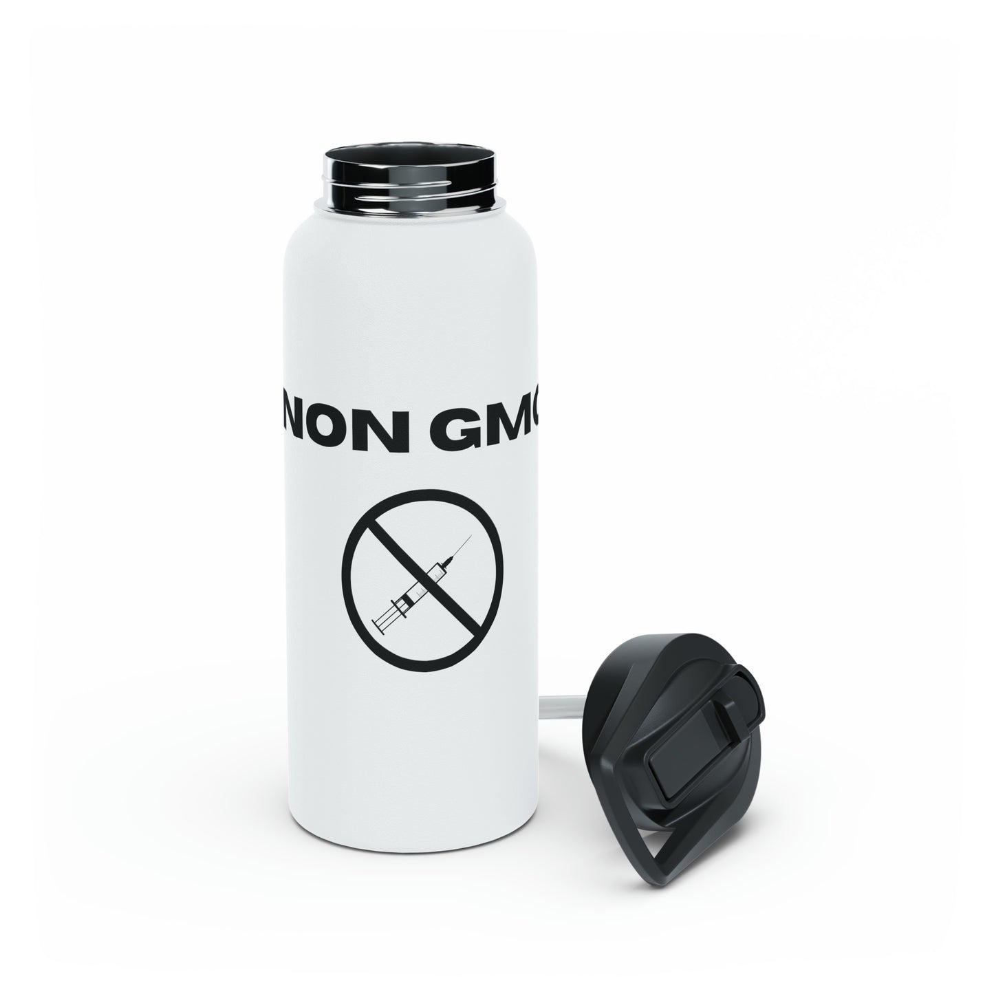 Non GMO Stainless Steel Water Bottle, Standard Lid