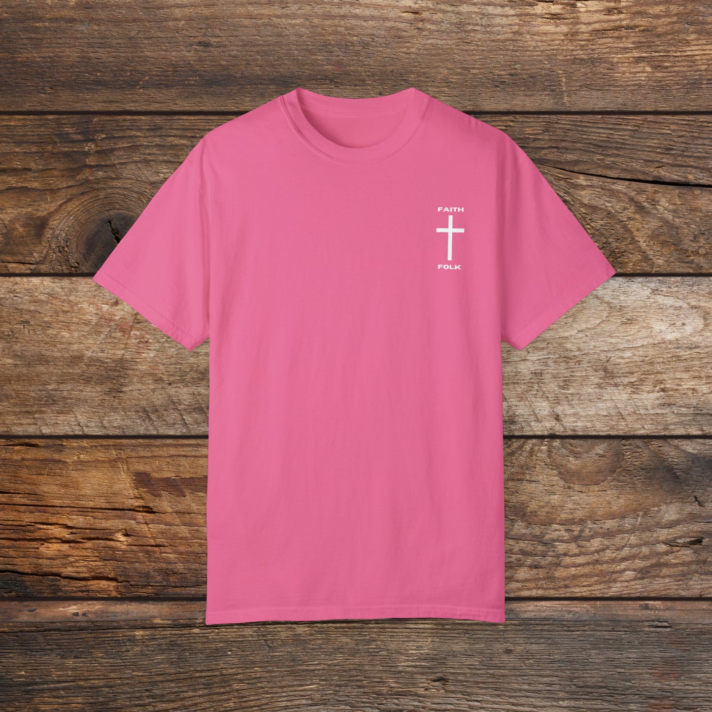 Faith and Folk Traditional Cross Unisex Garment-Dyed T-shirt