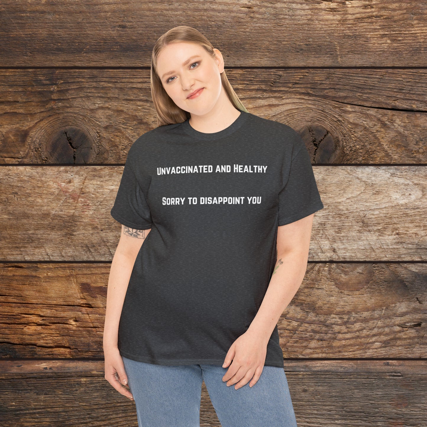 Unvaccinated and Healthy Unisex Heavy Cotton Tee