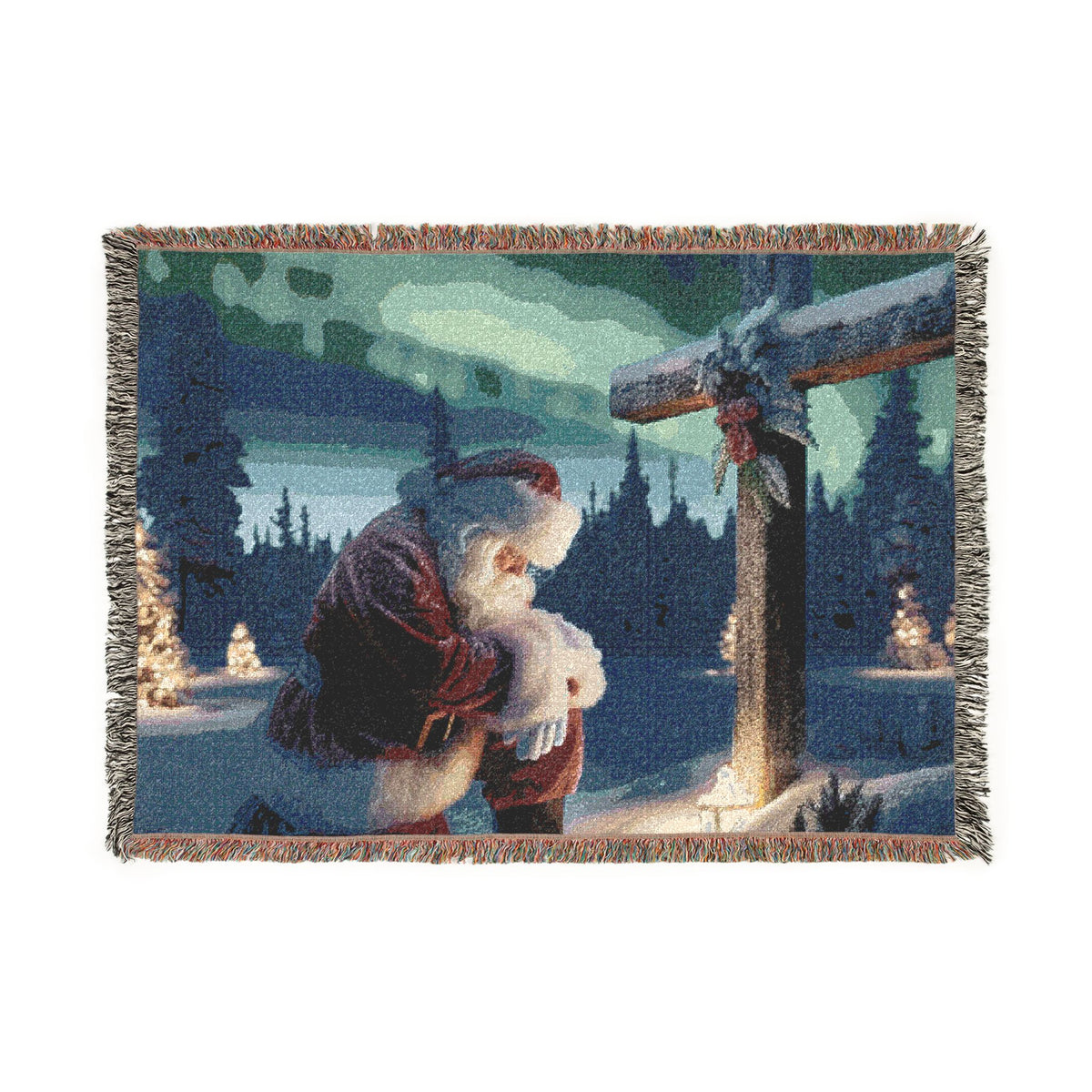 Grateful Santa Woven Christmas Blanket