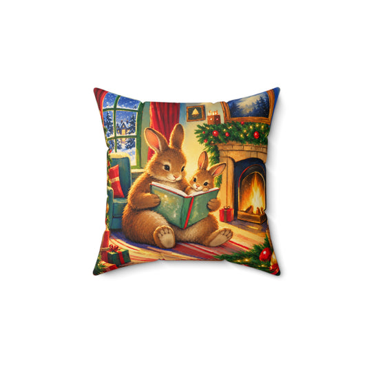 Christmas Bunny Story Pillow