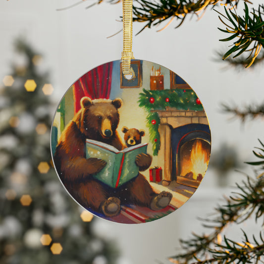 Grizzly Bear Christmas Story Acrylic Ornament