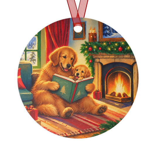 Golden Retriever Metal Christmas Ornament