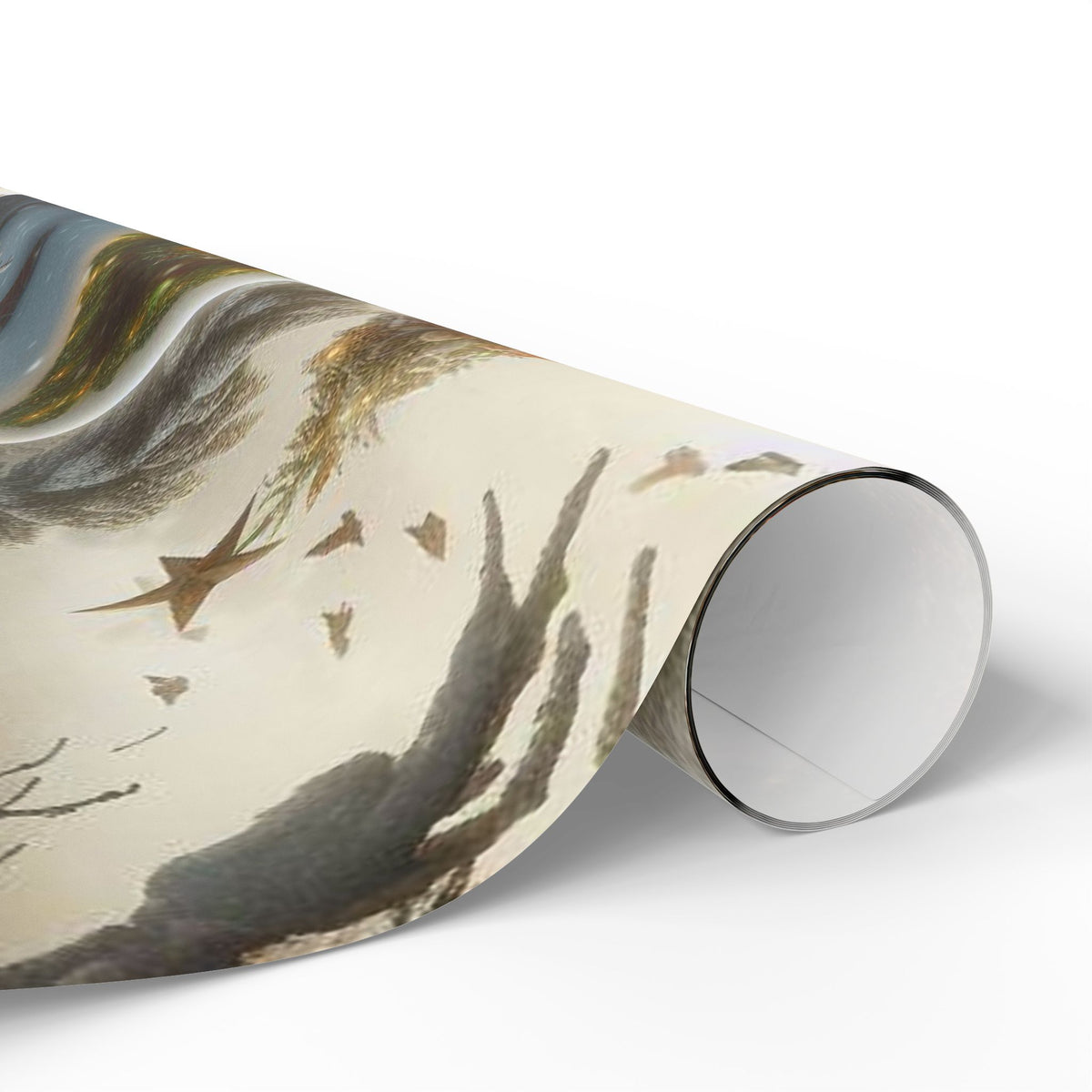 Christmas Cabin Wrapping Paper - Rustic Winter Landscape Gift Wrap