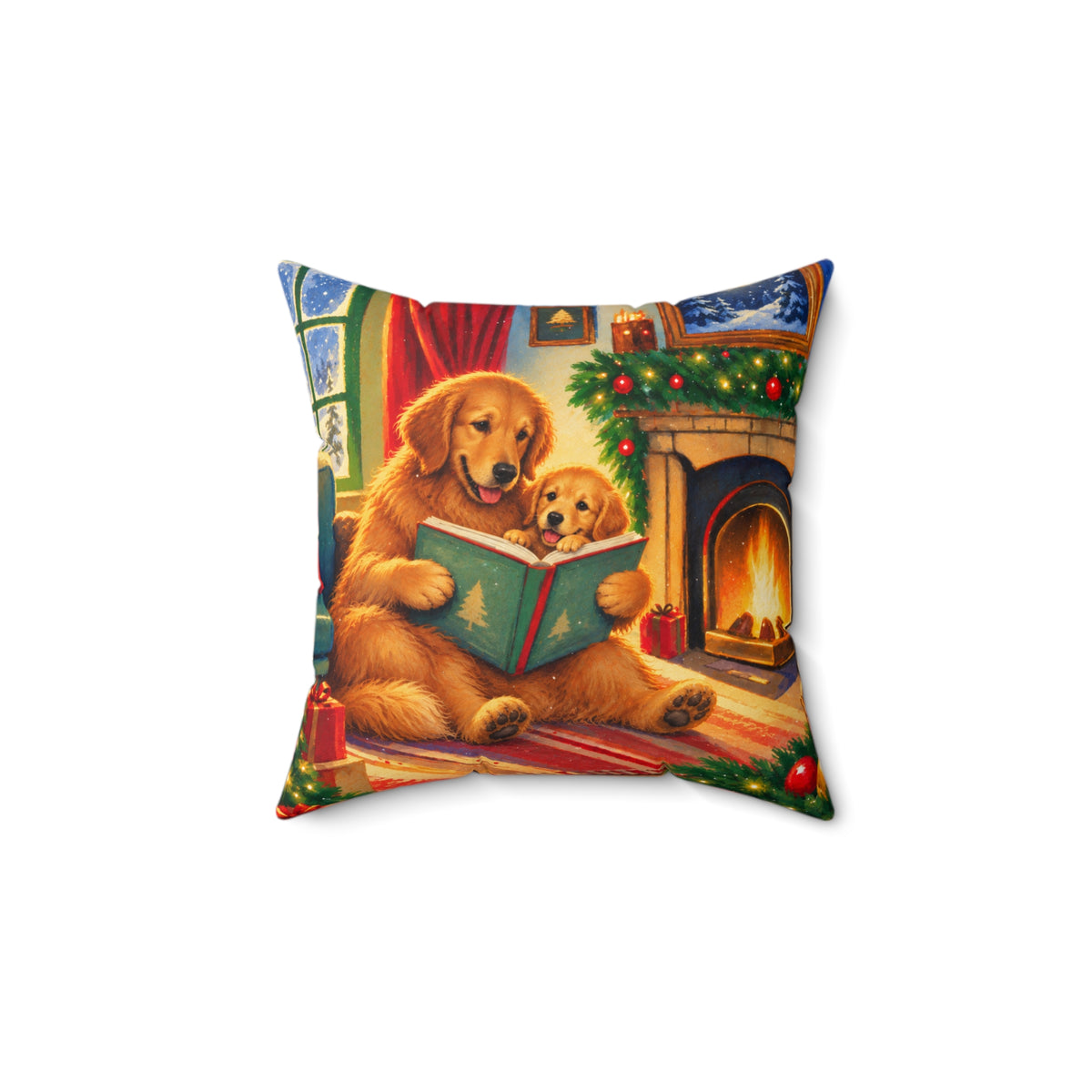 Christmas Golden Retriever Pillow