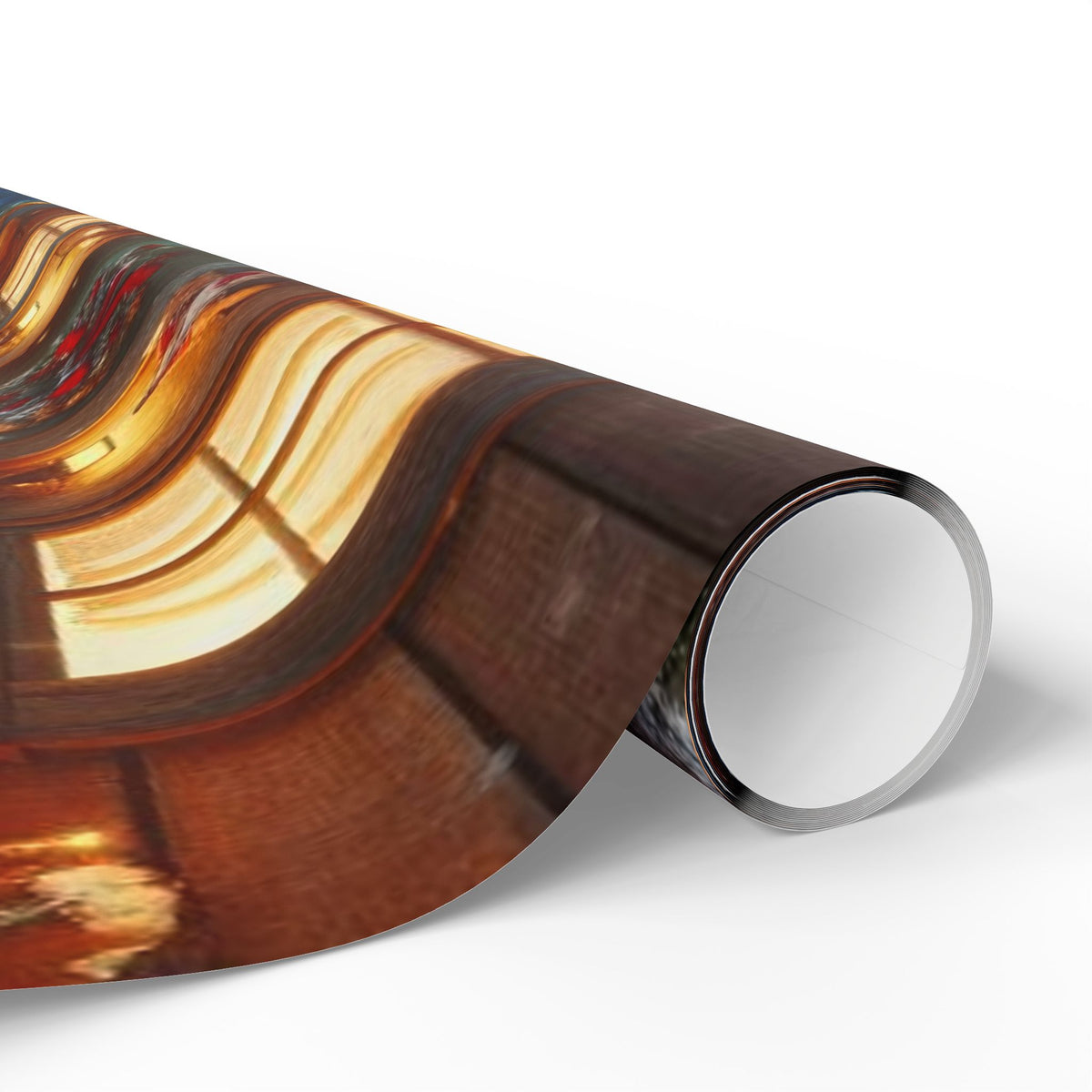 Christmas Cottage Wrapping Paper Roll — Cozy Winter Village Gift Wrap