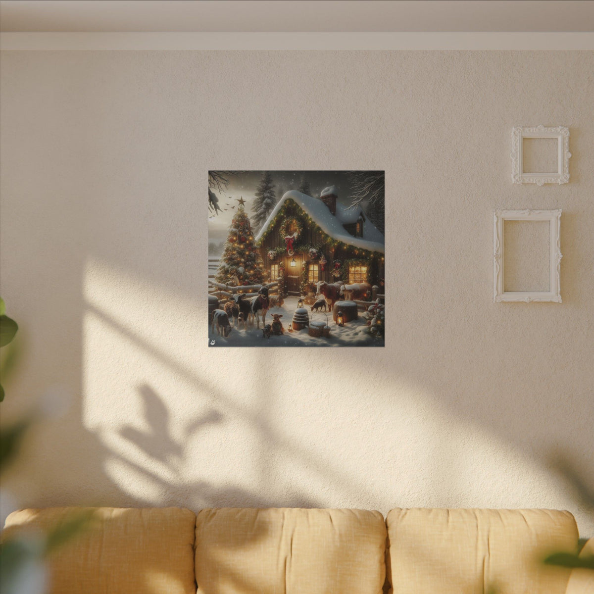 Christmas Cottage Canvas Wall Art