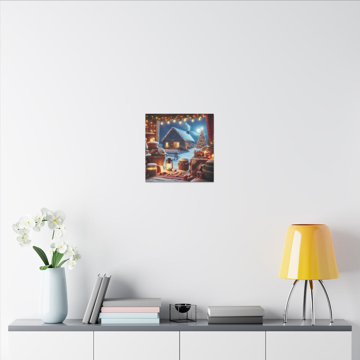 Christmas Cottage Matte Canvas Wall Art