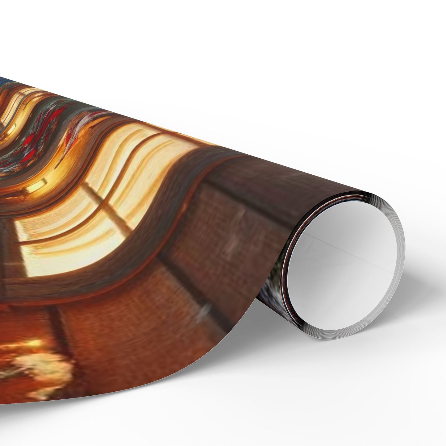Christmas Cottage Wrapping Paper Roll — Cozy Winter Village Gift Wrap