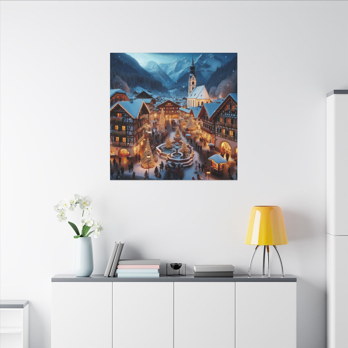 German Winter Village Christmas Canvas Print