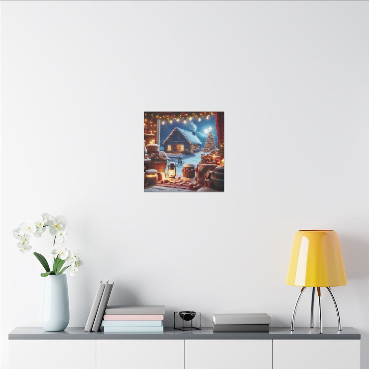 Christmas Cottage Matte Canvas Wall Art