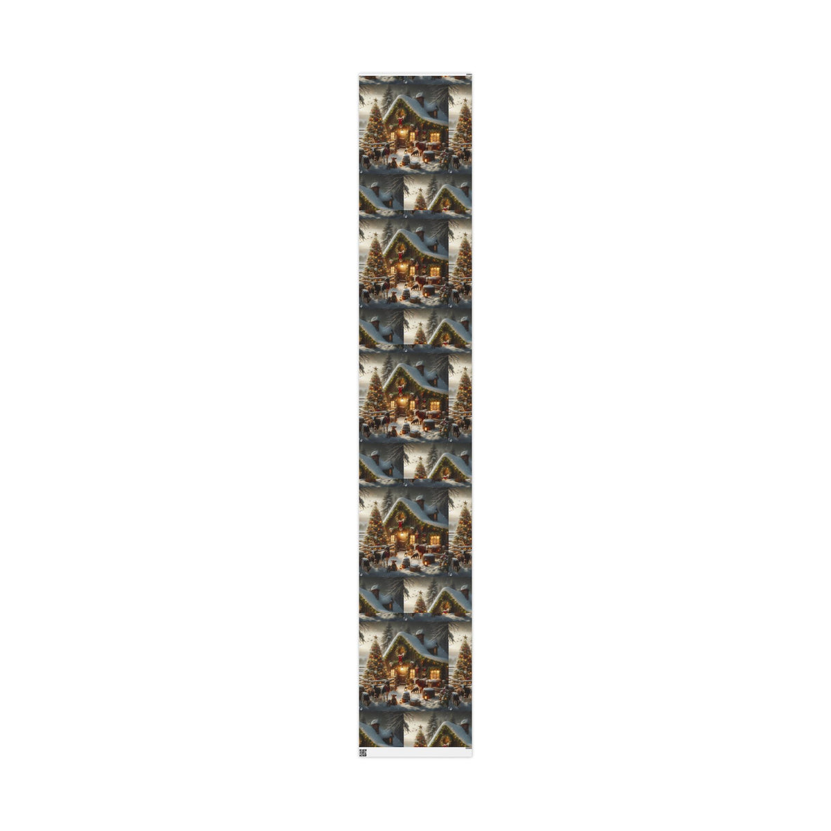 Christmas Cabin Wrapping Paper - Rustic Winter Landscape Gift Wrap