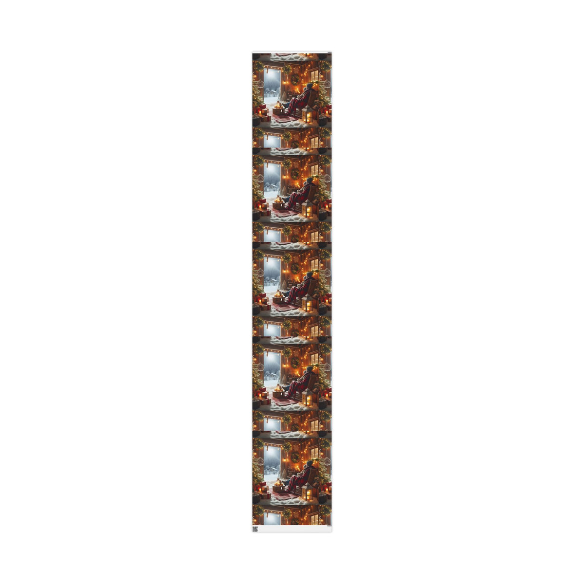 Cozy Cabin Christmas Wrapping Paper Roll — Rustic Scene Christmas Gift Wrap