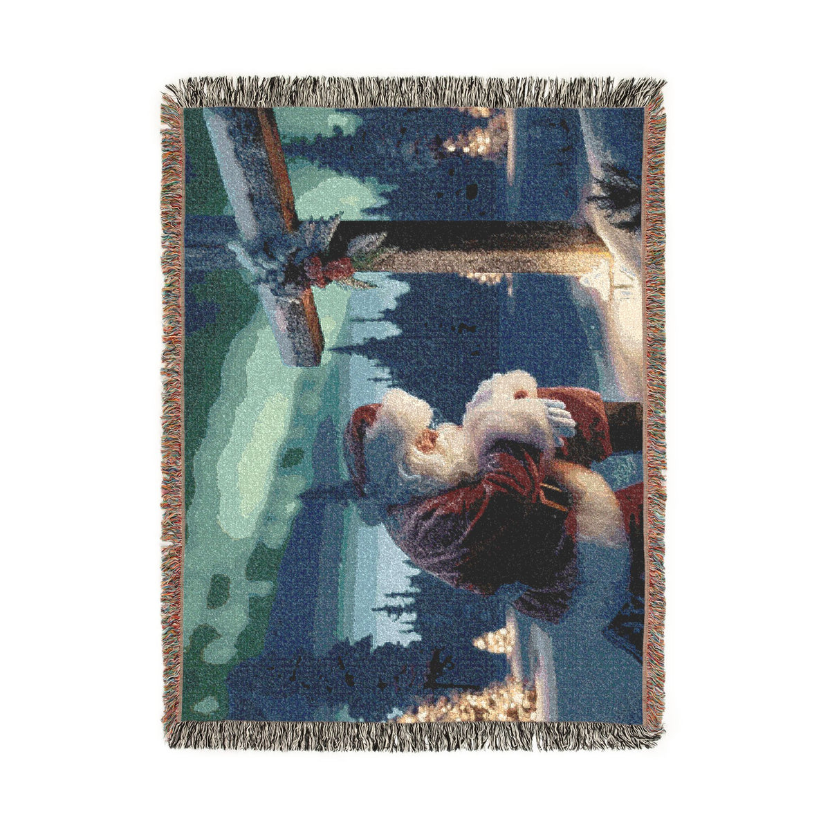 Grateful Santa Woven Christmas Blanket