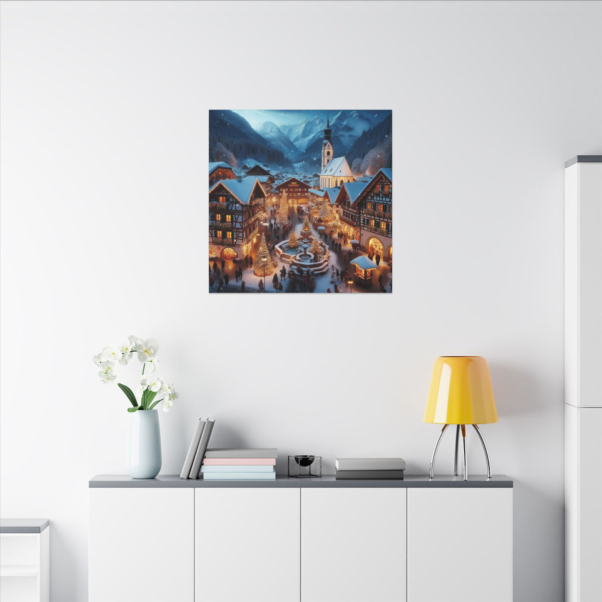 German Winter Village Christmas Canvas Print
