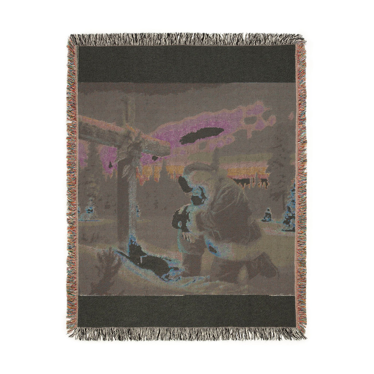 Grateful Santa Woven Christmas Blanket