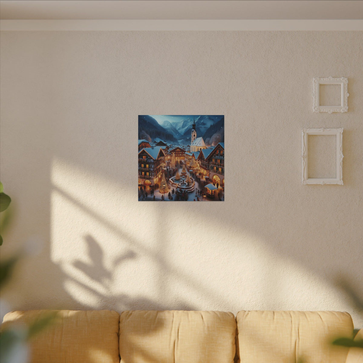 German Winter Village Christmas Canvas Print