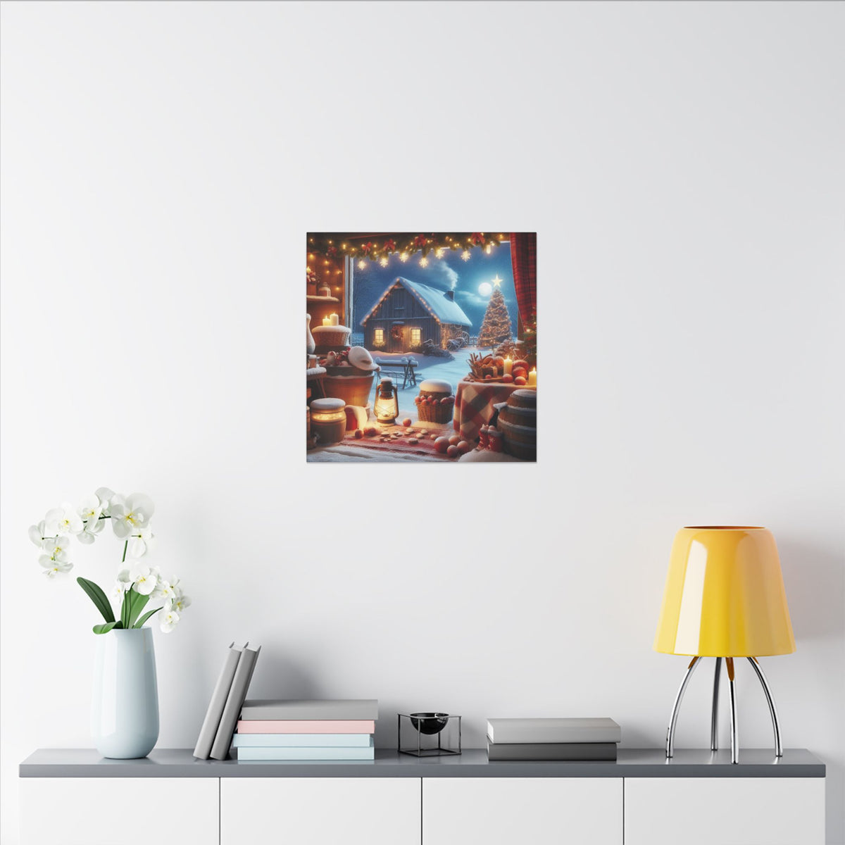 Christmas Cottage Matte Canvas Wall Art