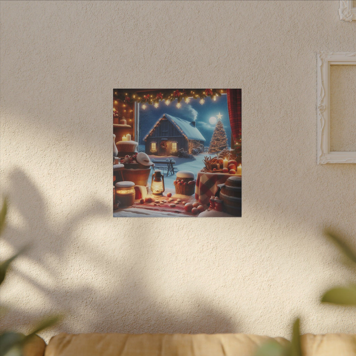 Christmas Cottage Matte Canvas Wall Art