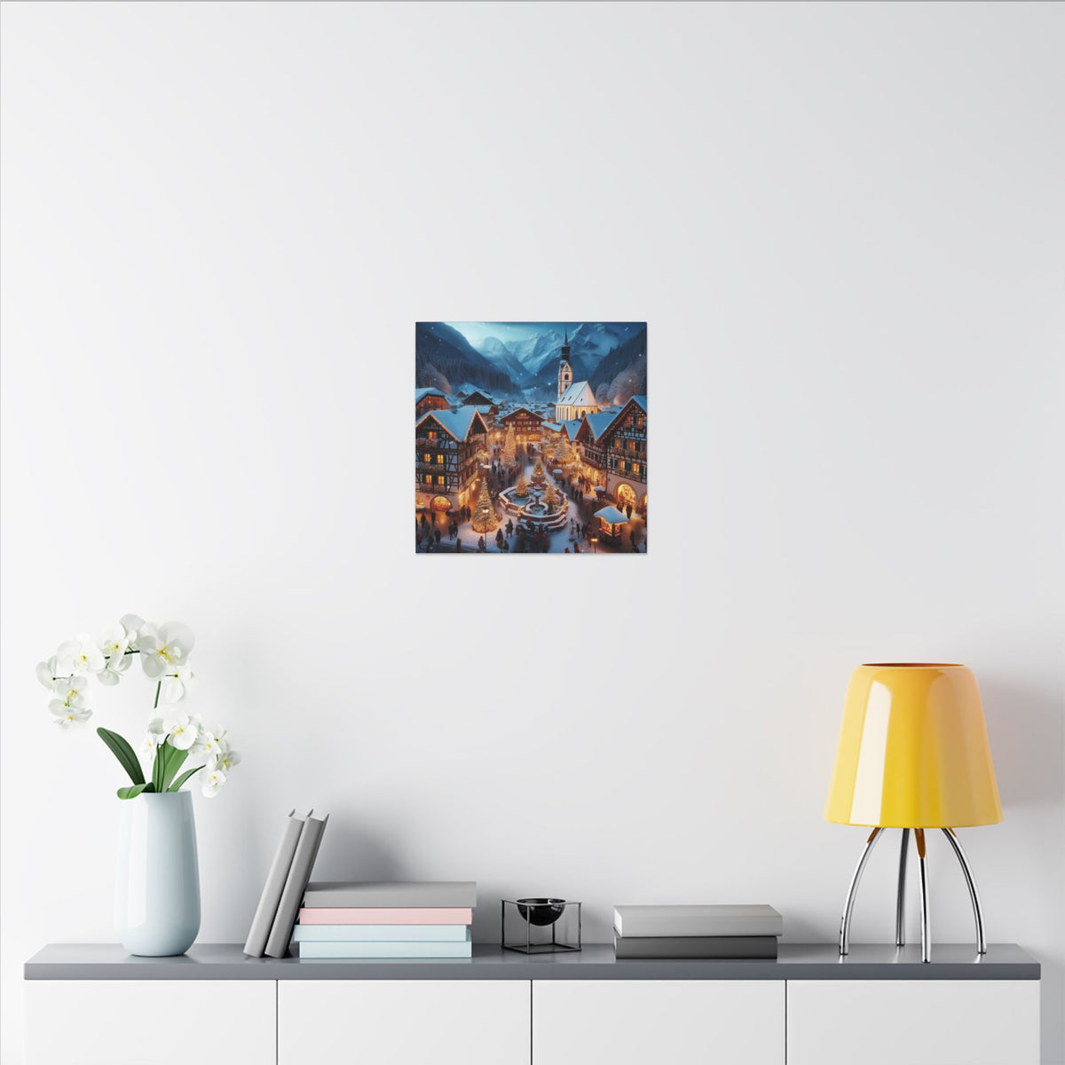 German Winter Village Christmas Canvas Print