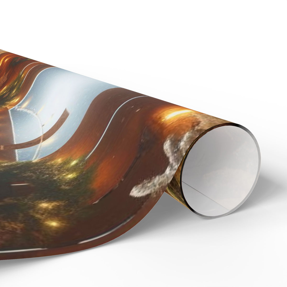 Cozy Cabin Christmas Wrapping Paper Roll — Rustic Scene Christmas Gift Wrap