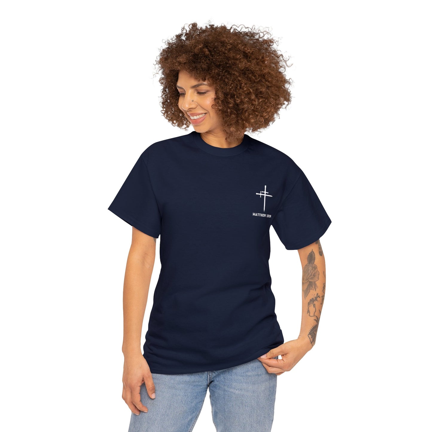 Matthew 10:34 Not Peace But A Sword Cotton Tee