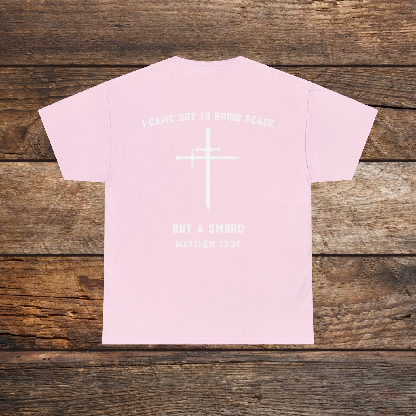 Matthew 10:34 Not Peace But A Sword Cotton Tee