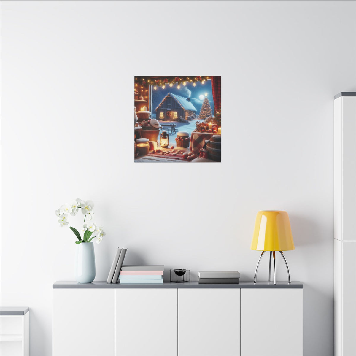 Christmas Cottage Matte Canvas Wall Art