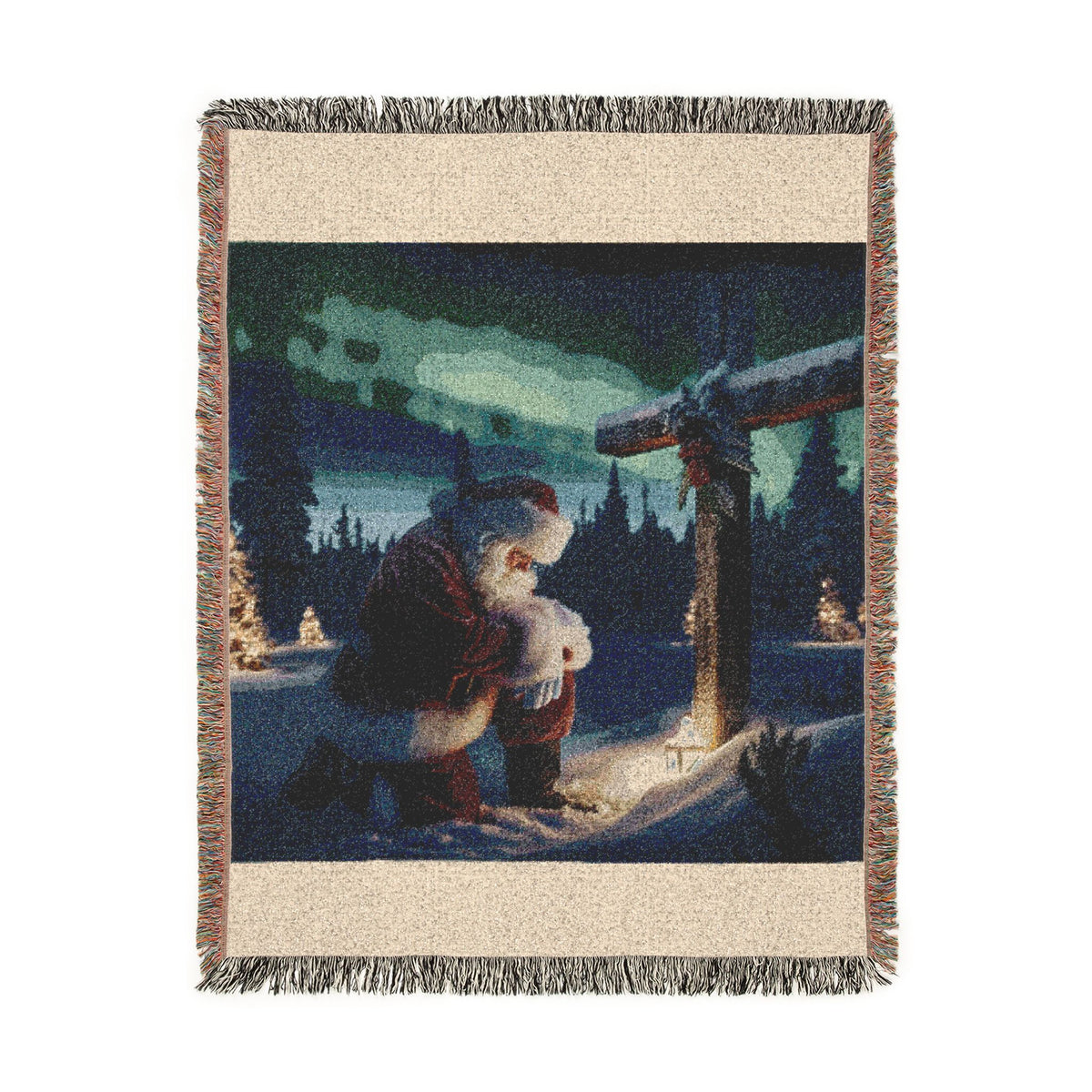 Grateful Santa Woven Christmas Blanket