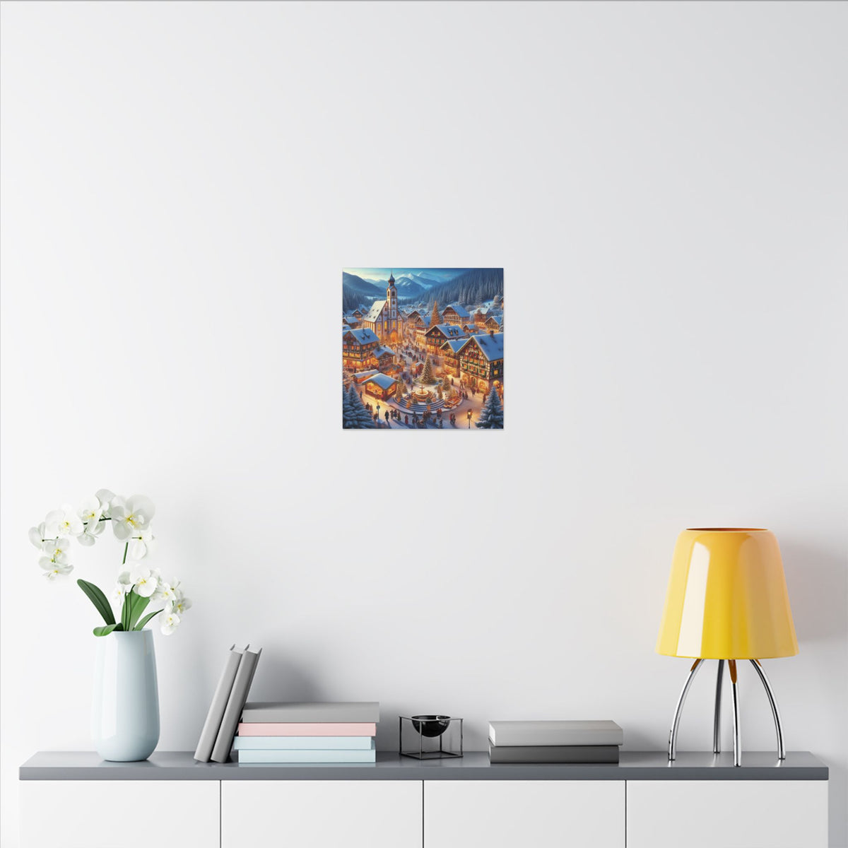 German Winter Village Christmas Canvas Wall Art