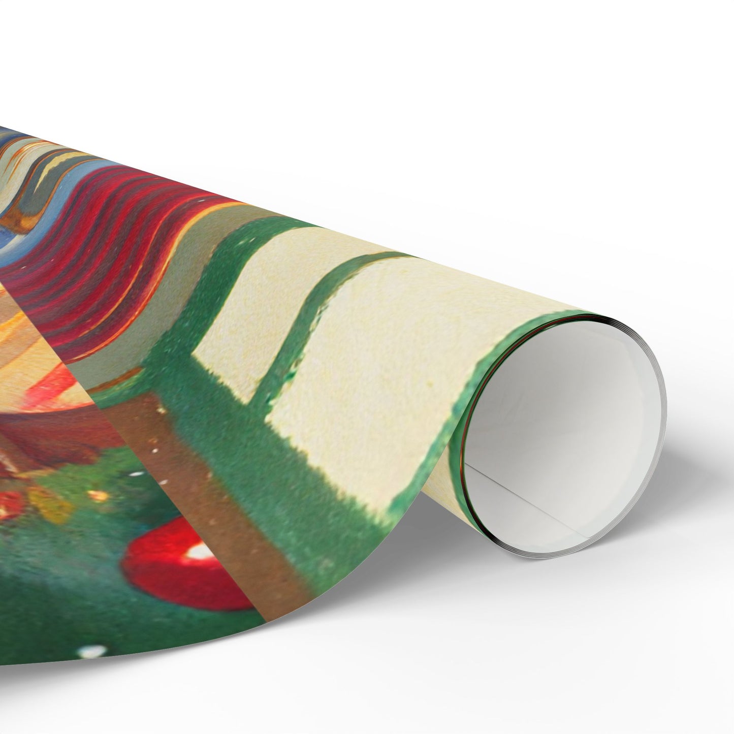 Cozy Bear Reading by Fireplace Christmas Wrapping Paper