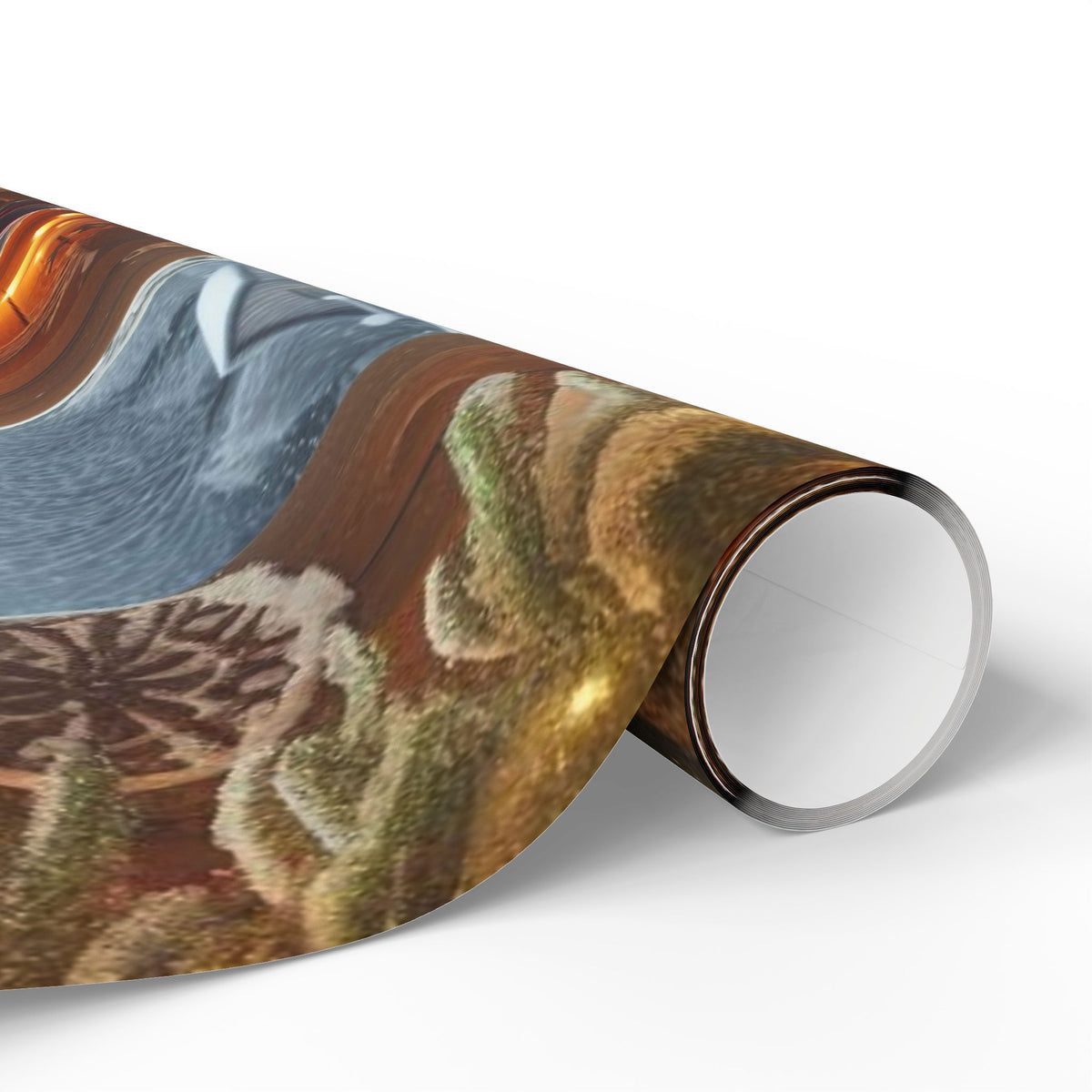 Cozy Cabin Christmas Wrapping Paper Roll — Rustic Scene Christmas Gift Wrap
