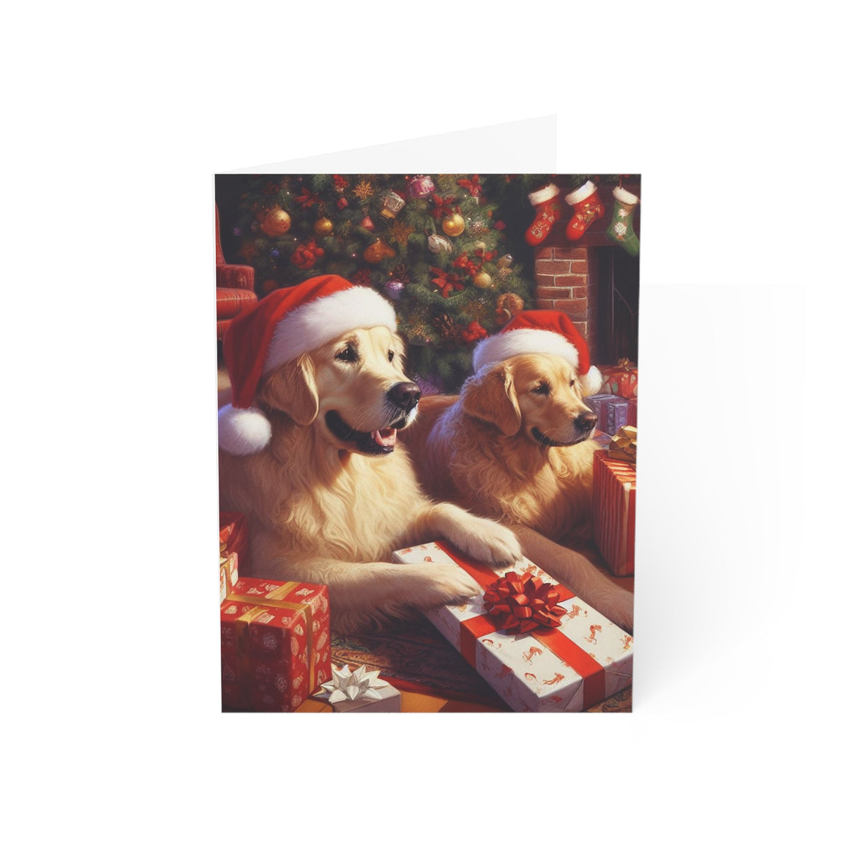 Golden Retriever Christmas Morning Greeting Cards — Pack of 1/10/30/50