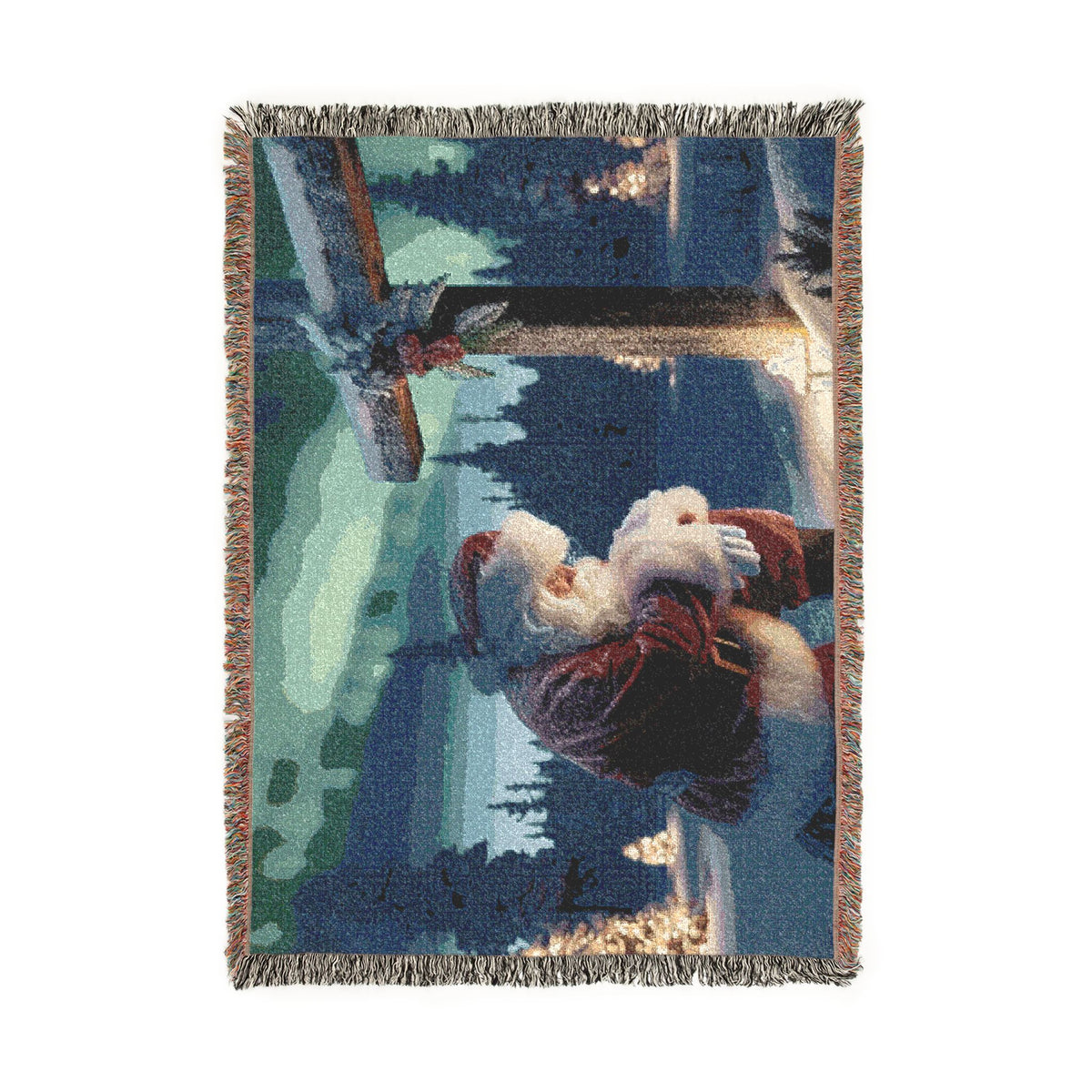Grateful Santa Woven Christmas Blanket