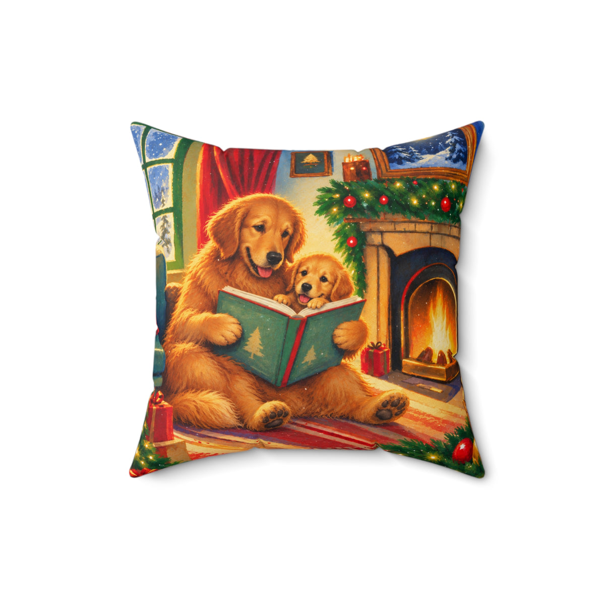 Christmas Golden Retriever Pillow