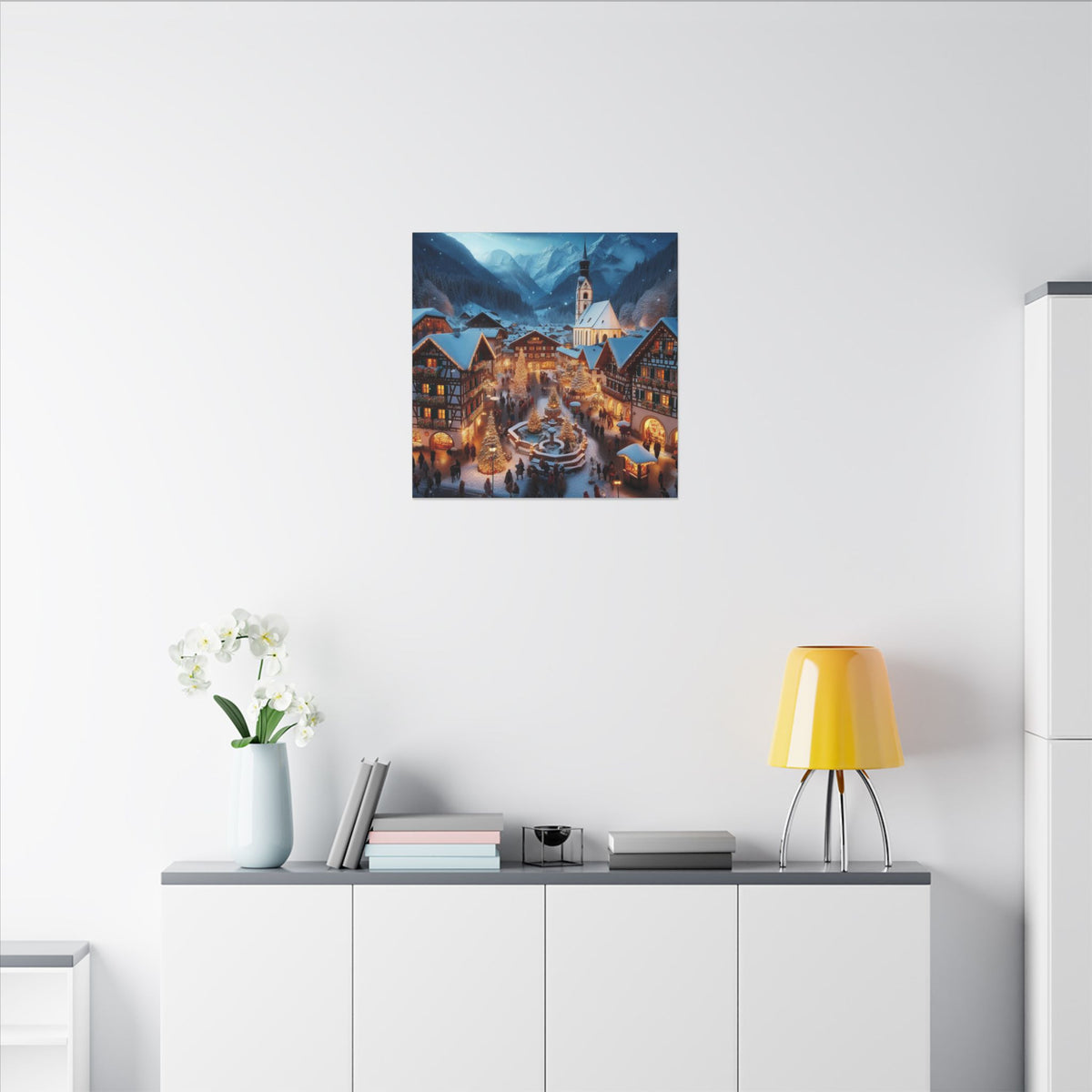 German Winter Village Christmas Canvas Print