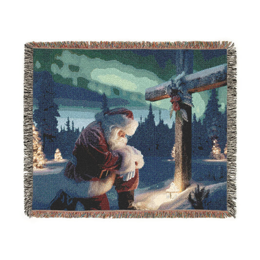 Grateful Santa Woven Christmas Blanket