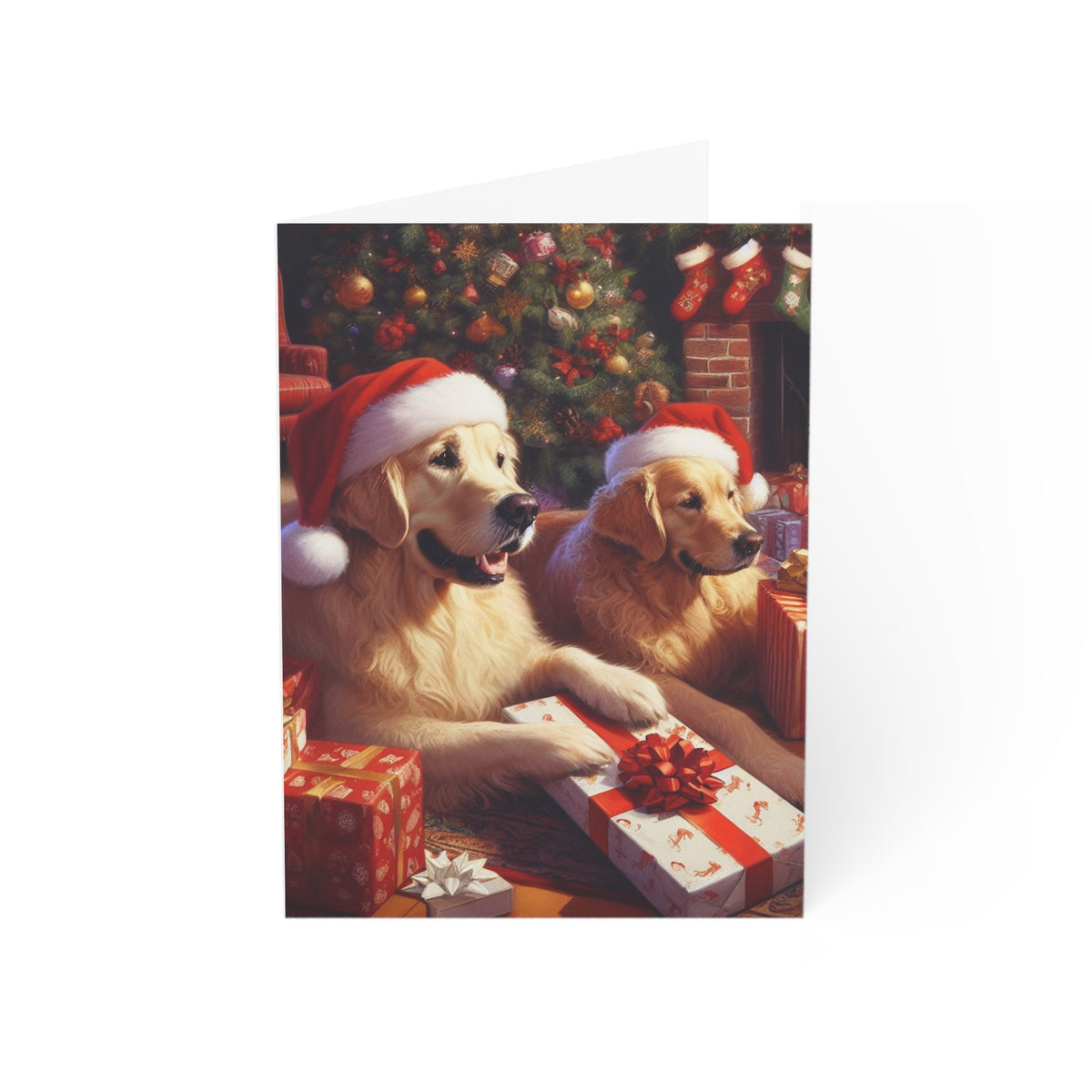 Golden Retriever Christmas Morning Greeting Cards — Pack of 1/10/30/50