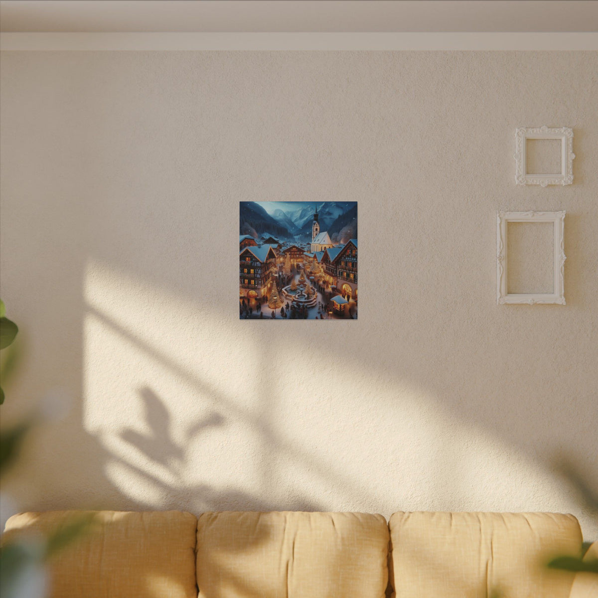 German Winter Village Christmas Canvas Print