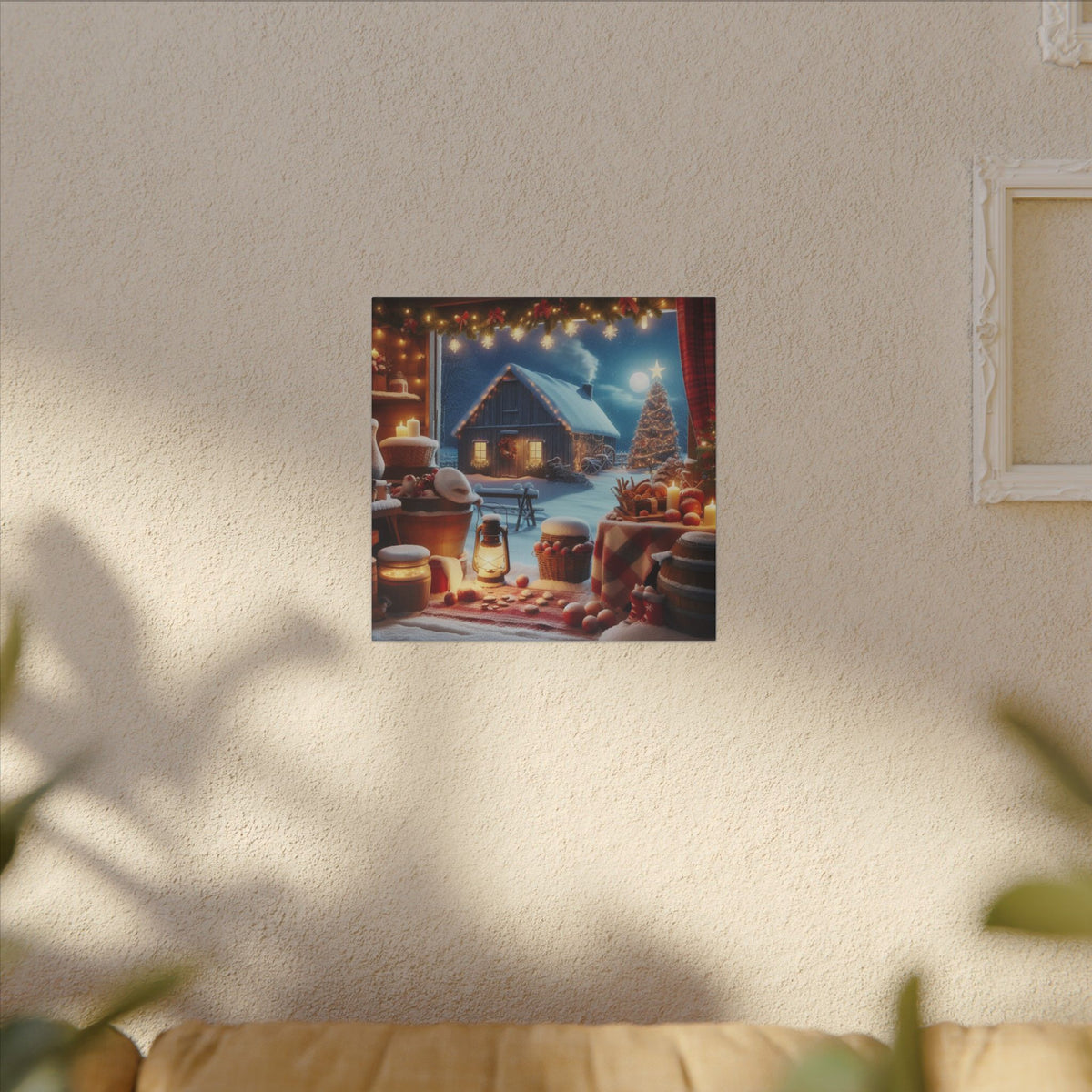 Christmas Cottage Matte Canvas Wall Art