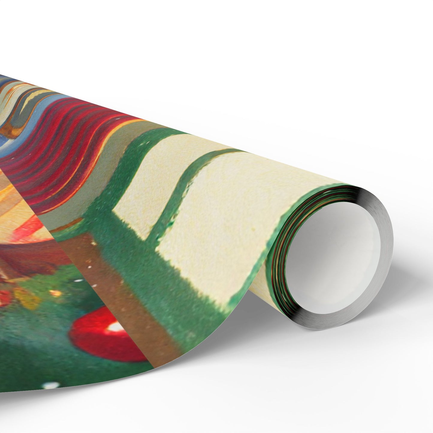 Cozy Bear Reading by Fireplace Christmas Wrapping Paper