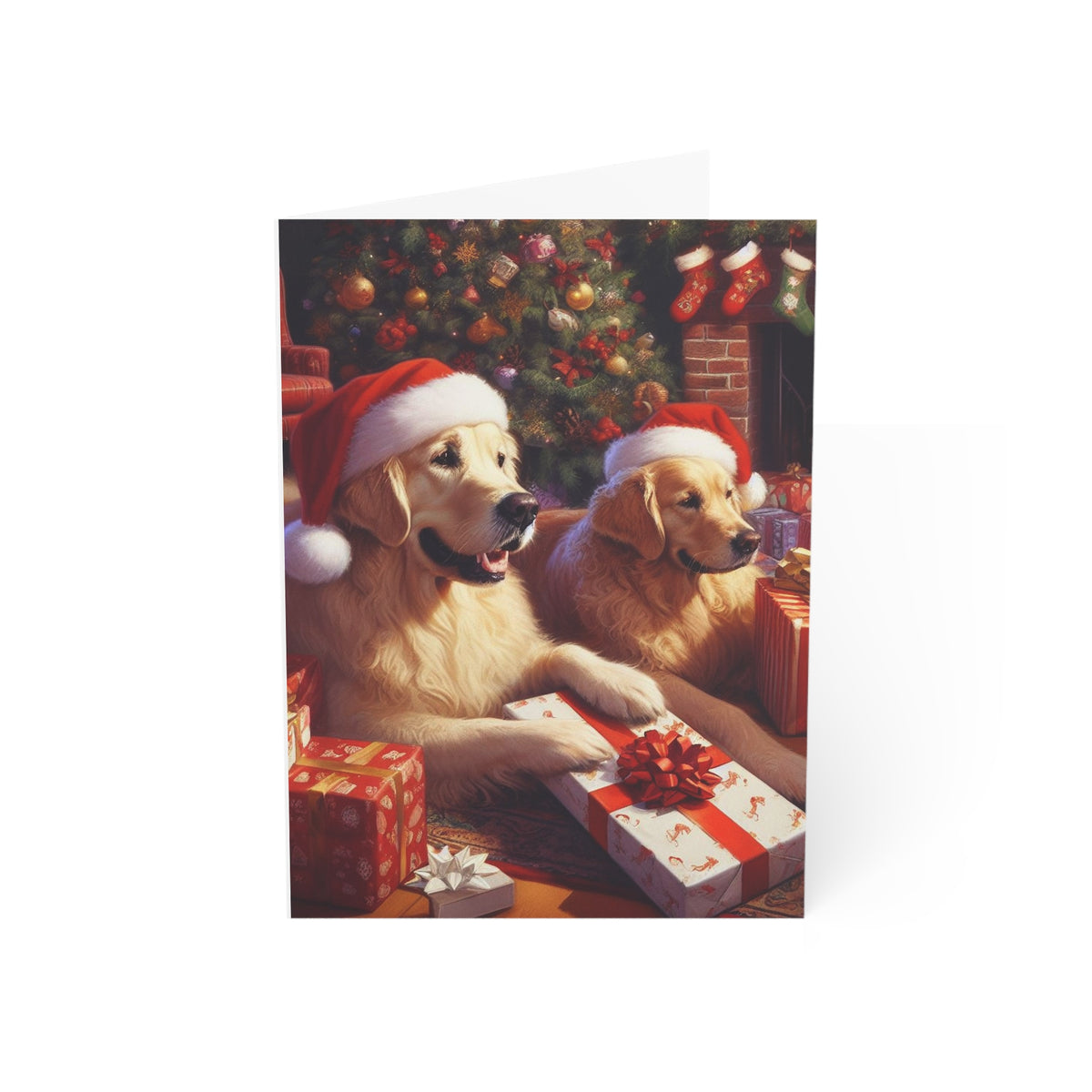 Golden Retriever Christmas Morning Greeting Cards — Pack of 1/10/30/50