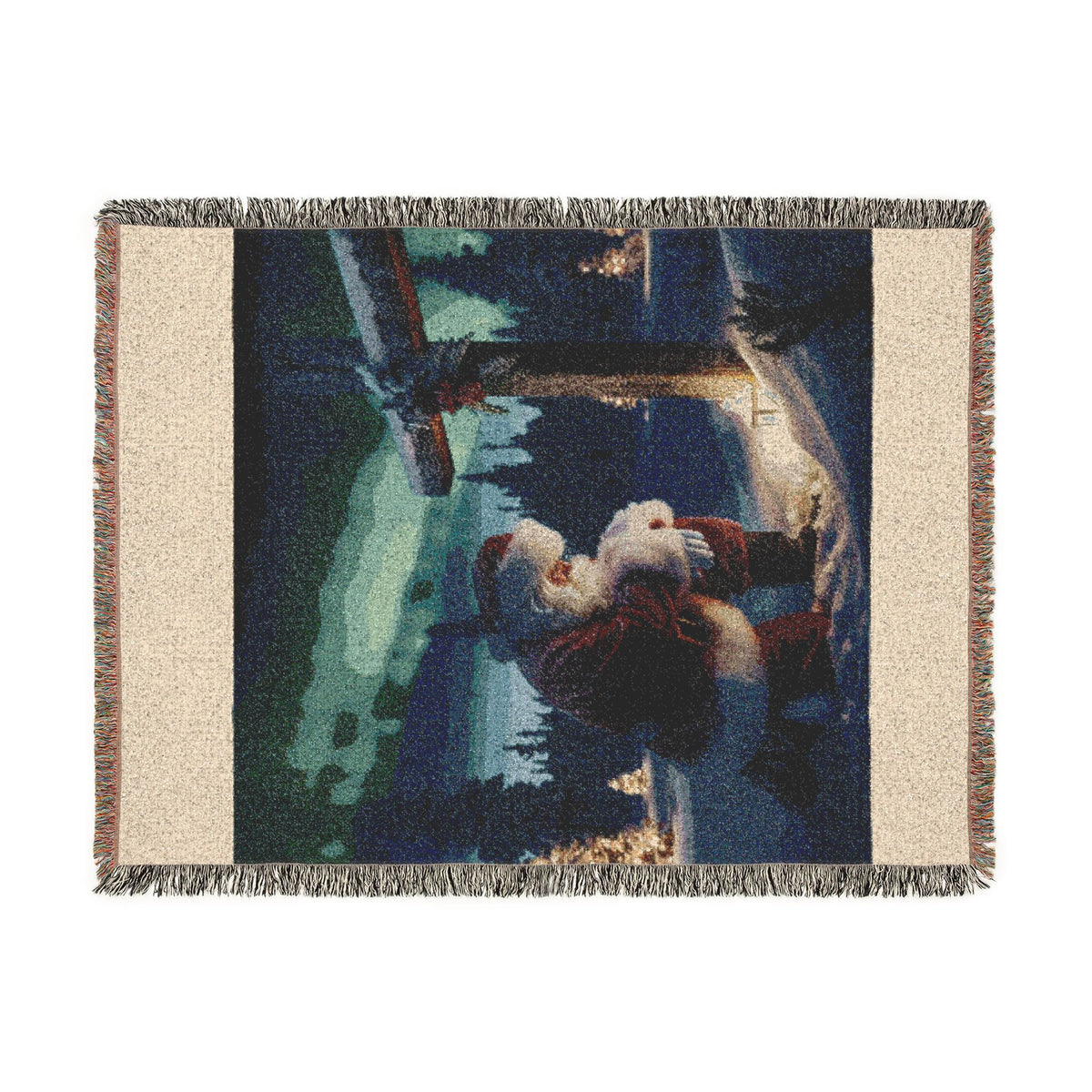 Grateful Santa Woven Christmas Blanket