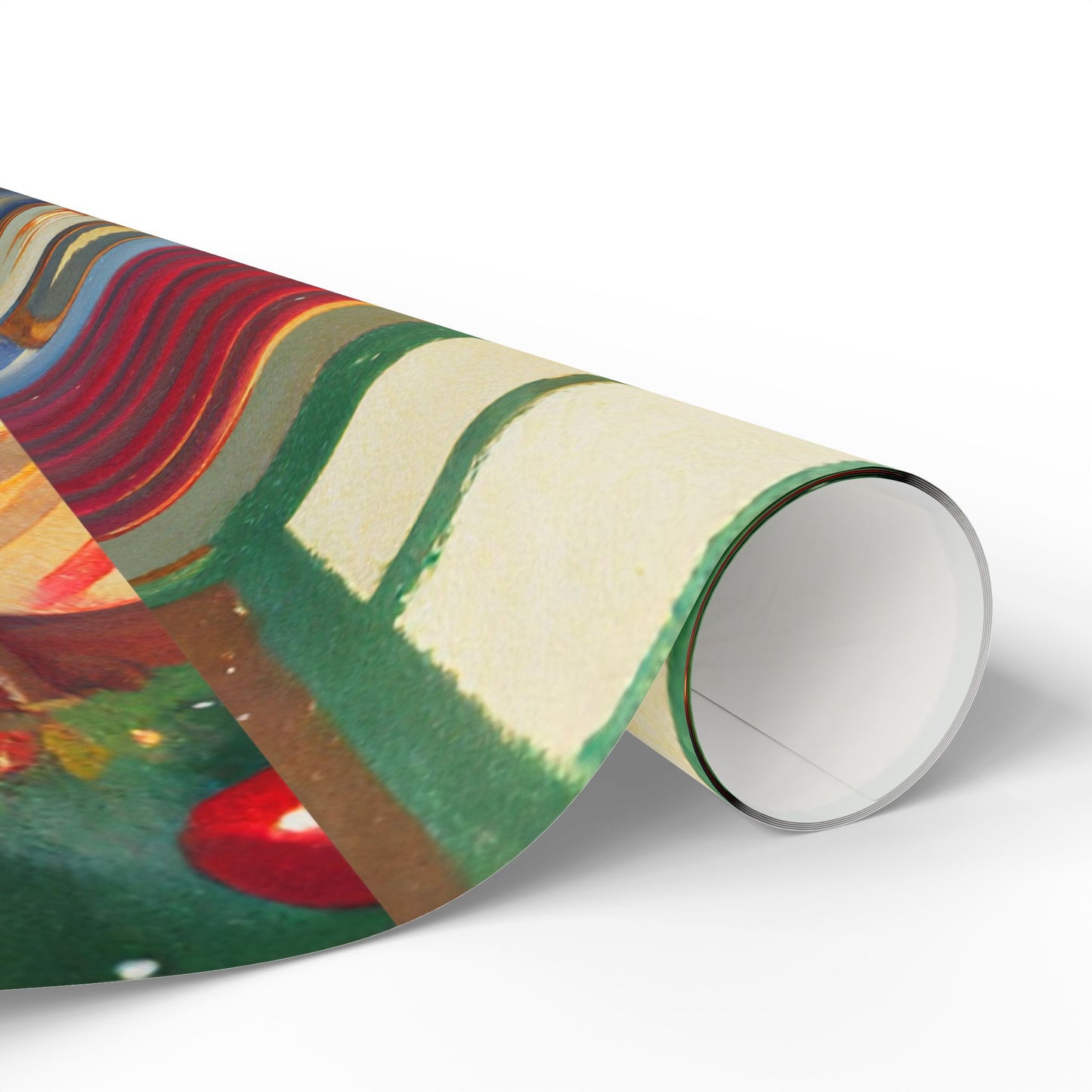 Cozy Bear Reading by Fireplace Christmas Wrapping Paper