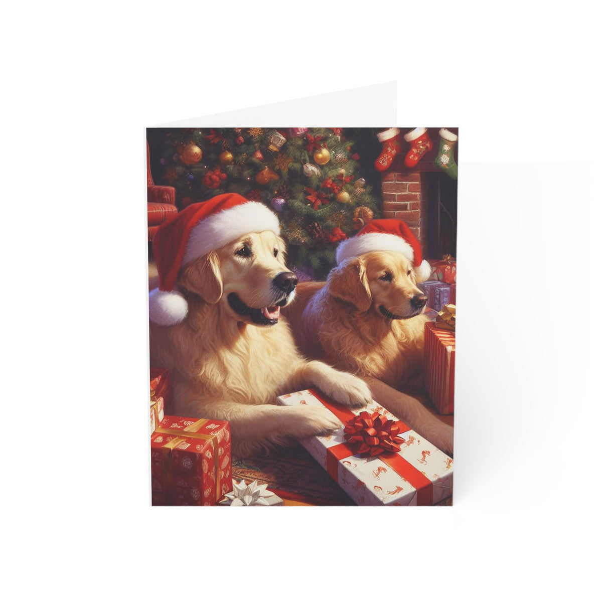 Golden Retriever Christmas Morning Greeting Cards — Pack of 1/10/30/50