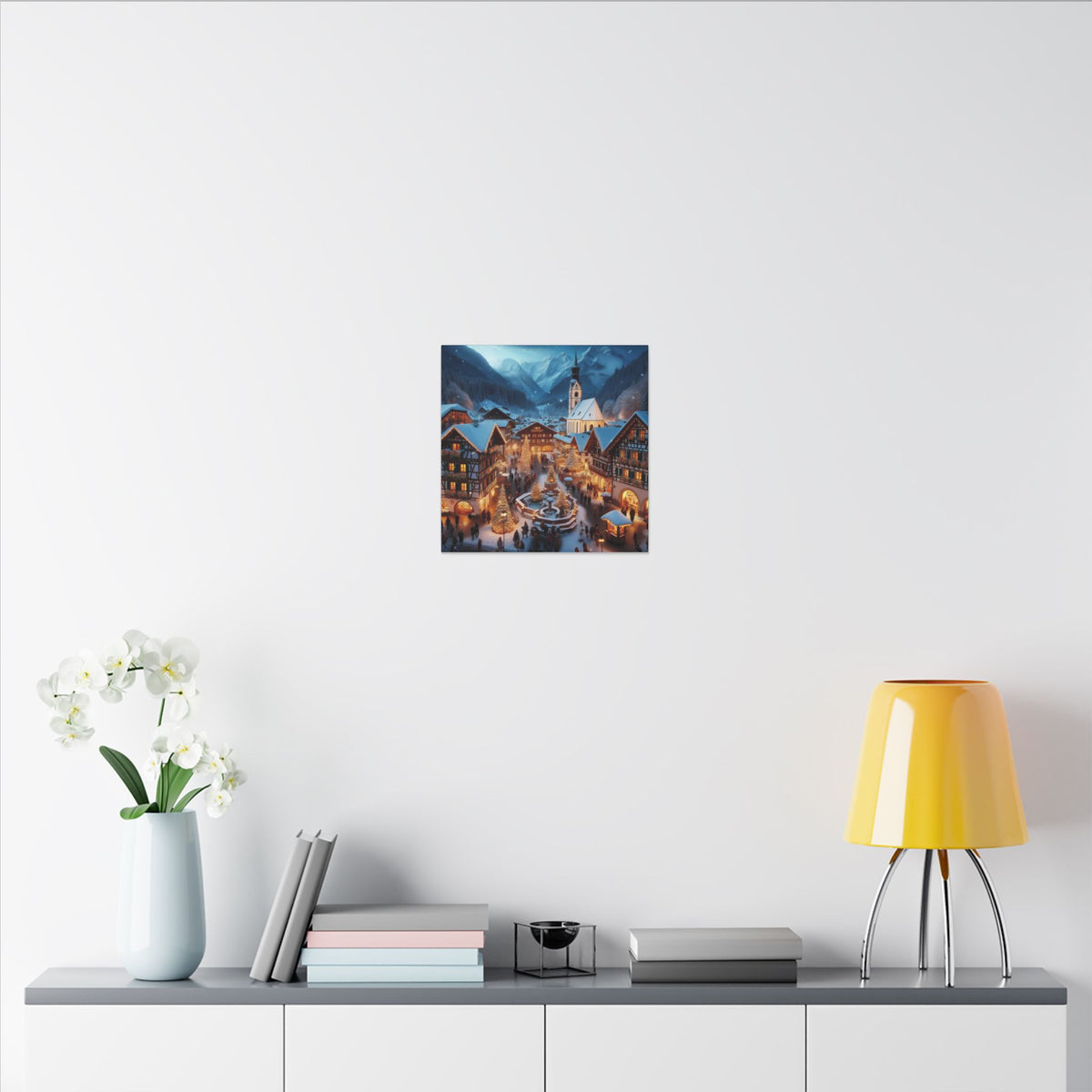 German Winter Village Christmas Canvas Print