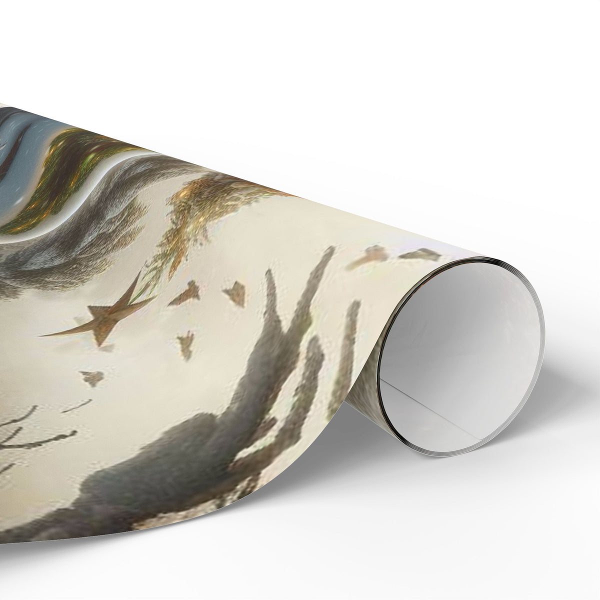 Christmas Cabin Wrapping Paper - Rustic Winter Landscape Gift Wrap