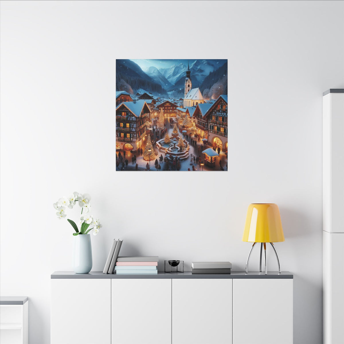 German Winter Village Christmas Canvas Print